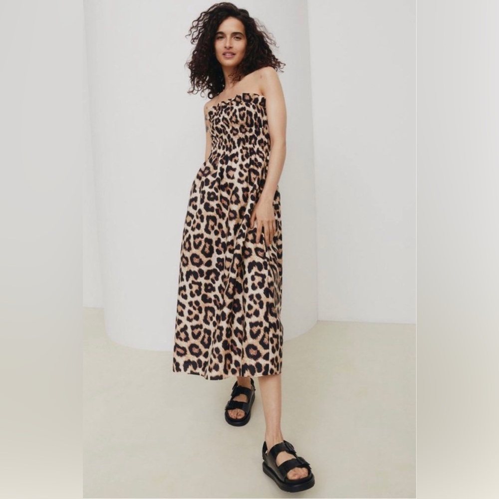 New H&M Leapord Print Smock Dress Small